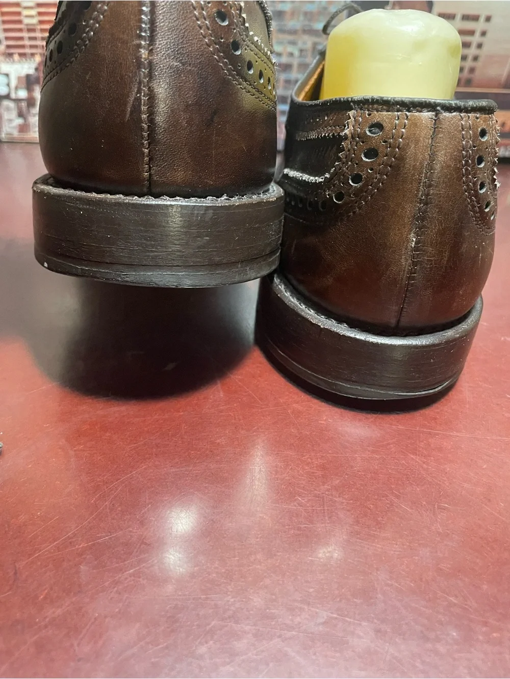 Allen Edmonds Men's Leather Cap-Toe Oxfords 10 .5 D Brown USA